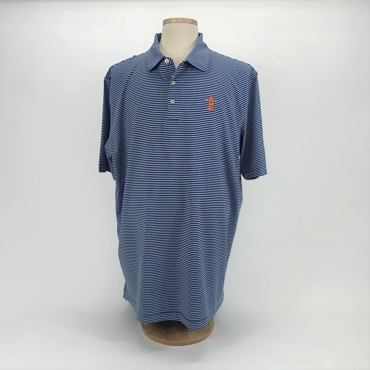 PM Performance Polo - Navy/Blue Stripe